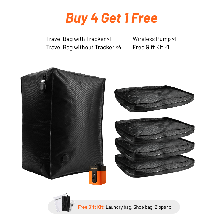 Vacuum Compression Bags with Tracker & Wireless Pump