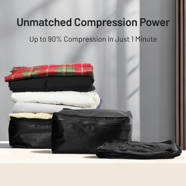 Vacuum Compression Bags with Tracker & Wireless Pump