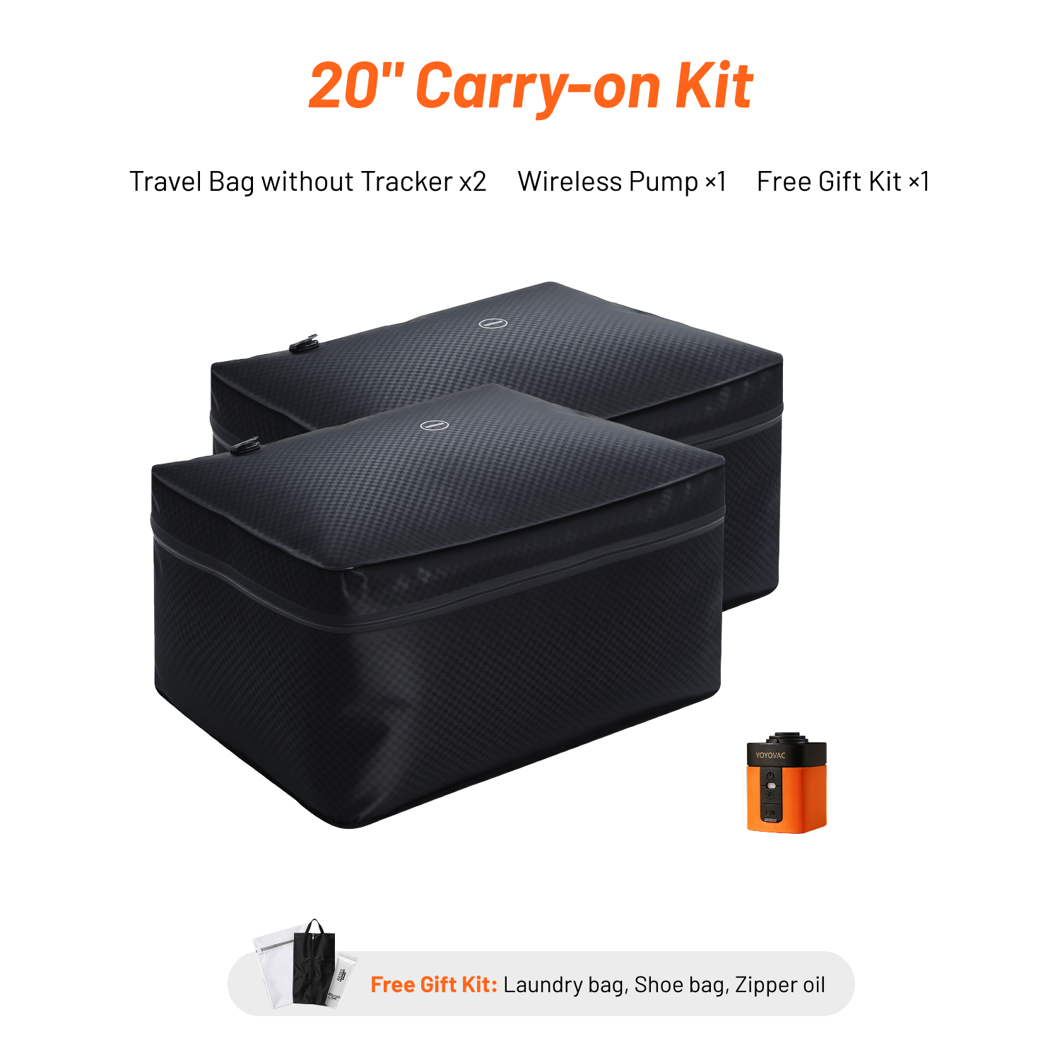 Vacuum Compression Bags with Tracker & Wireless Pump