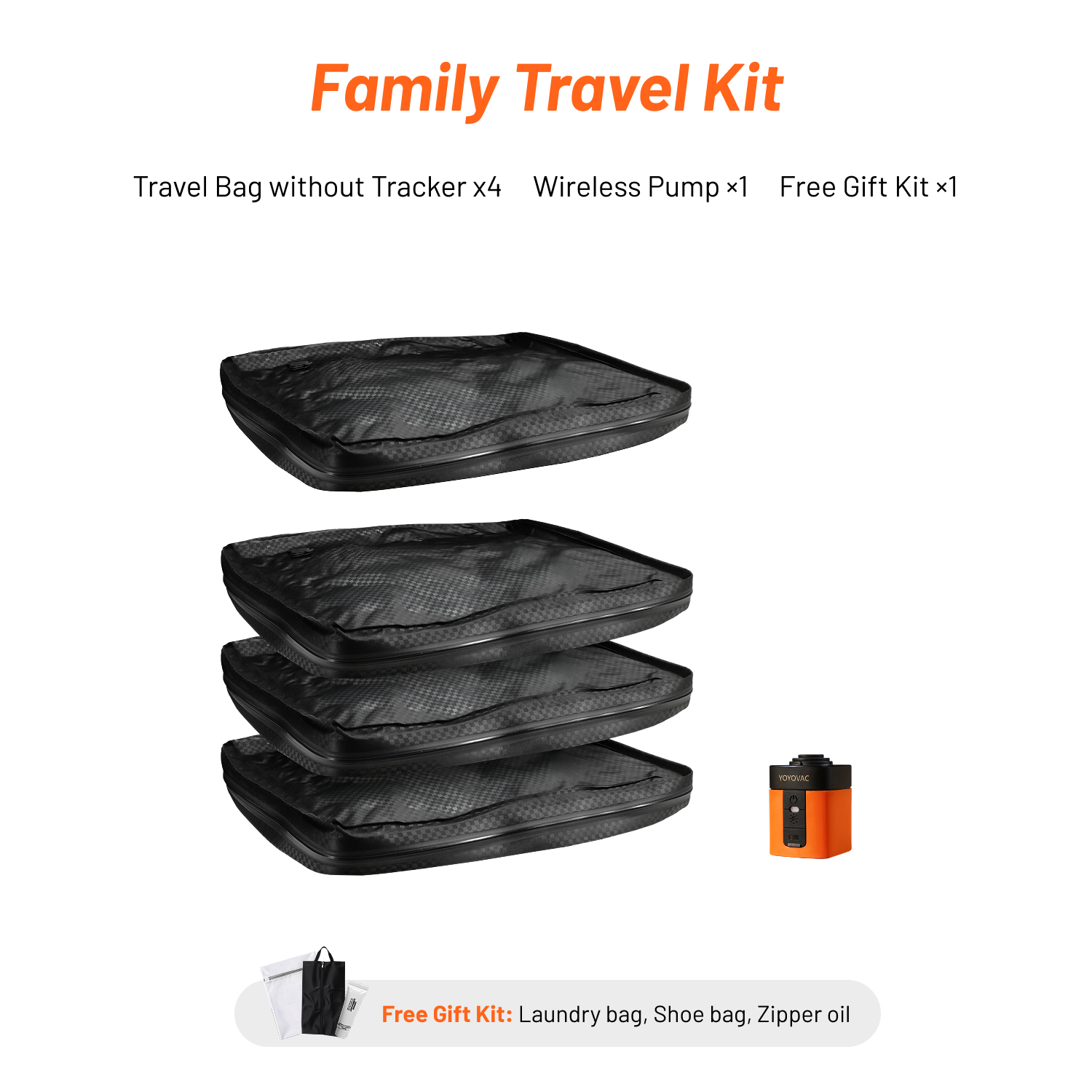 Vacuum Compression Bags with Tracker & Wireless Pump